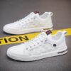 Hot Men's Dad Sneakers Man - White Breathable Mesh PU Leather Shoes Viatu vya Kiume with Non-Slip Wear-Resistant Rubber Sole, Trendy Fashion for Student Campus & Street Style