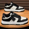 Men's Casual Sports Sneakers Man - Black Fashion Rubber Sole Shoes Viatu vya Kiume with Waterproof PU Leather & Wear-Resistant Lace-Up for Urban Street Style