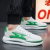 Youth Men's Hot Casual Platform Sneakers Man - Breathable Non-Slip PU Leather Shoes with Wear-Resistant Rubber Sole Viatu vya Kiume, Trendy Style for Student Campus & Urban Street