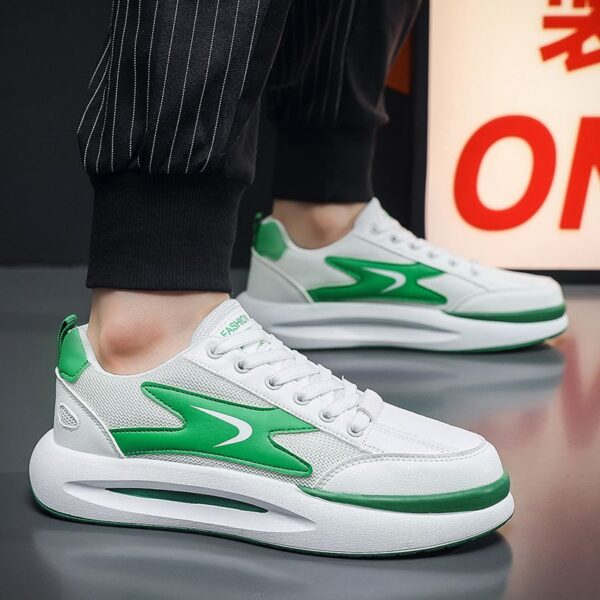 Youth Men's Hot Casual Platform Sneakers Man - Breathable Non-Slip PU Leather Shoes with Wear-Resistant Rubber Sole Viatu vya Kiume, Trendy Style for Student Campus & Urban Street