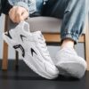 Hot Fashion Casual Sneakers Man - White Non-Slip Wear-Resistant & Waterproof Rubber Sole Dad Shoes Viatu vya Kiume, Versatile Sporty Lace-Up for Urban Street Style - 3 Hot Fashion Casual Sneakers Man - White Non-Slip Wear-Resistant & Waterproof Rubber Sole Dad Shoes Viatu vya Kiume, Versatile Sporty Lace-Up for Urban Street Style