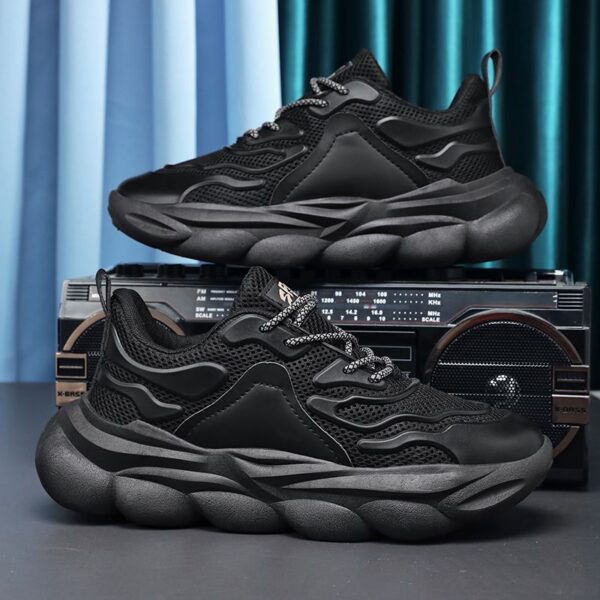 Hot Fashion Casual Sneakers Man - Breathable Non-Slip PU Leather & Mesh Shoes Viatu vya Kiume with Wear-Resistant Rubber Sole, Lace-Up for Urban Street Style