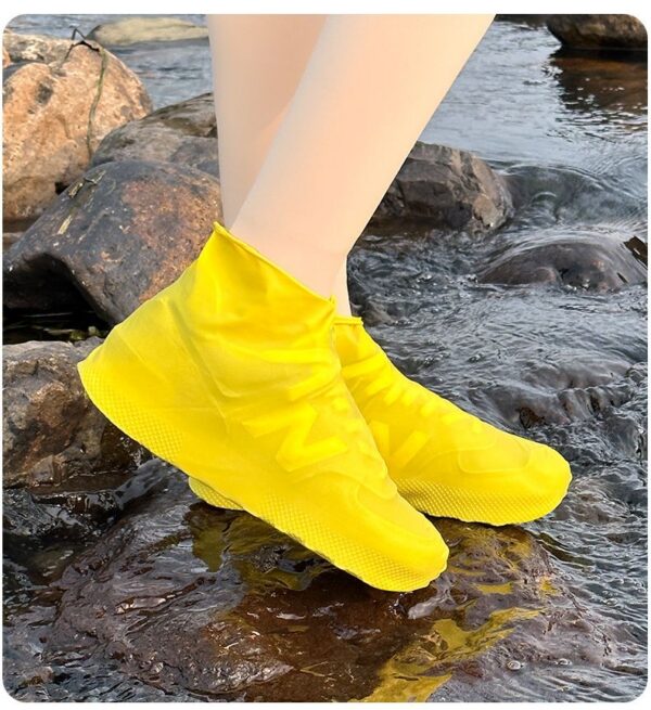 【2 Pairs】African Monsoon Essentials: 2.8mm Latex Overboots - Mud-Proof Rain Shoe Covers with 7-Level Anti-Slip Grip for Nairobi Flood Zones, Heavy-Duty Toe Armor in Vibrant Colors(FBK)(discount)
