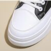 Women's White Platform Sneakers - Breathable Casual Shoes for Students, Trendy Korean Style Loafer with Height Increasing Comfort
