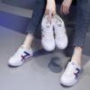 Women's White Casual Sneakers - Thick Sole Lightweight Shoes for Outdoor & Daily Wear, Trendy Spring 2024 Fashion All-Season Comfort - 3 Women's White Casual Sneakers - Thick Sole Lightweight Shoes for Outdoor & Daily Wear, Trendy Spring 2024 Fashion All-Season Comfort