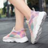 Women's Fashion Sneakers - Soft Sole Breathable Knit Running Shoes for Casual & Sports, Trendy Pastel Colors All-Season Comfort