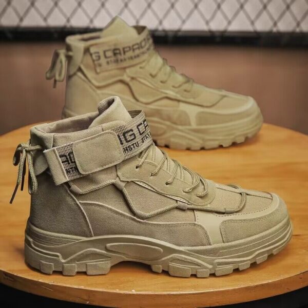 Men's High-Cut Work Boots - All-Season Fashion Ankle Boots for Outdoor & Casual Wear, Trendy Durable Safety Shoes Anti-Slip Design (FBK-Delivery 2-6 days) - 4 Men's High-Cut Work Boots - All-Season Fashion Ankle Boots for Outdoor & Casual Wear, Trendy Durable Safety Shoes Anti-Slip Design (FBK-Delivery 2-6 days)