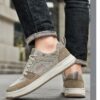 Youth Men's Student Campus Sneakers Man - Trendy Sports Casual Shoes Viatu vya Kiume with Non-Slip & Wear-Resistant Rubber Sole & PU Lace-Up for Street Fashion