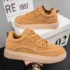 New Men's Suede Leather Sneakers Man - Casual Versatile Rubber Sole Shoes Viatu vya Kiume with Waterproof & Non-Slip & Wear-Resistant for Fashionable Streetwear