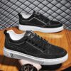 Youth Men's Canvas Sneakers Man - Trendy Versatile Breathable PU Shoes Viatu vya Kiume with Non-Slip Wear-Resistant Rubber Sole & Lace-Up for Urban Street Style - 4 Youth Men's Canvas Sneakers Man - Trendy Versatile Breathable PU Shoes Viatu vya Kiume with Non-Slip Wear-Resistant Rubber Sole & Lace-Up for Urban Street Style