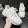 Hot Youth Men's Chunky Platform Sneakers Man - Breathable Mesh PU Casual Shoes Viatu vya Kiume with Non-Slip & Wear-Resistant Rubber Sole for Versatile Street Fashion