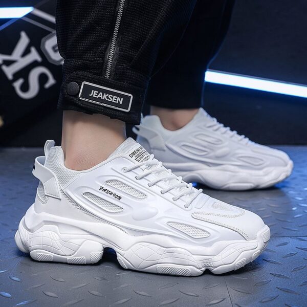Hot Youth Men's Chunky Platform Sneakers Man - New Thick Sole Casual Shoes Viatu vya Kiume with Non-Slip & Wear-Resistant Rubber Sole & Breathable PU for Street Fashion - 4 Hot Youth Men's Chunky Platform Sneakers Man - New Thick Sole Casual Shoes Viatu vya Kiume with Non-Slip & Wear-Resistant Rubber Sole & Breathable PU for Street Fashion