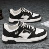 New Youth Men's Casual Sneakers Man -   Waterproof & Non-Slip & Wear-Resistant PU Shoes Viatu vya Kiume with Rubber Sole & Lace-Up for Versatile Street