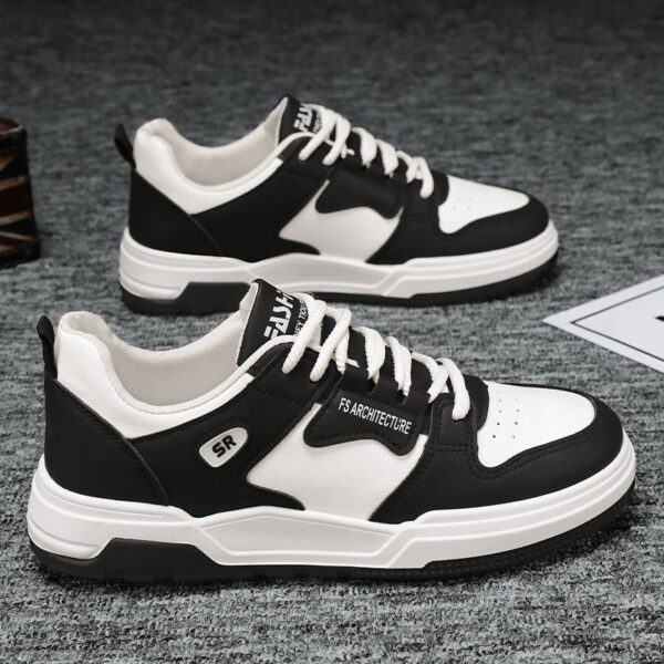 New Youth Men's Casual Sneakers Man -   Waterproof & Non-Slip & Wear-Resistant PU Shoes Viatu vya Kiume with Rubber Sole & Lace-Up for Versatile Street