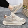 Youth Men's Running Sports Sneakers Man Versatile Breathable Mesh Shoes Viatu vya Kiume with Non-Slip & Wear-Resistant Rubber Sole & Lace-Up for Casual Fashion