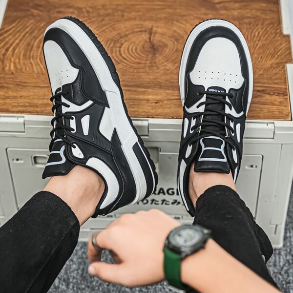 New Men's Casual Sneakers Man - Brown Versatile Fashion Shoes Viatu vya Kiume with Non-Slip & Wear-Resistant Rubber Sole & Lace-Up for Urban Street Style - 4 New Men's Casual Sneakers Man - Brown Versatile Fashion Shoes Viatu vya Kiume with Non-Slip & Wear-Resistant Rubber Sole & Lace-Up for Urban Street Style