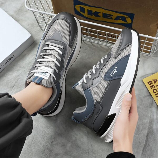 Hot Fashion Sports Sneakers Man - Black & White Breathable Non-Slip PU Leather & Mesh Shoes with Wear-Resistant Rubber Sole, Lace-Up Viatu vya Kiume for Urban Street Style - 4 Hot Fashion Sports Sneakers Man - Black & White Breathable Non-Slip PU Leather & Mesh Shoes with Wear-Resistant Rubber Sole, Lace-Up Viatu vya Kiume for Urban Street Style