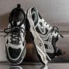 Hot Youth Men's Chunky Retro Sneakers Man - Breathable Mesh PU Shoes Viatu vya Kiume with Non-Slip & Wear-Resistant Rubber Sole for Urban Street Fashion