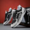 Youth Men's Casual Sneakers Man - Black Breathable PU Leather Shoes Viatu vya Kiume with Non-Slip & Wear-Resistant Sole for Student Campus Street Style