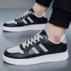 Hot New Men's Casual Platform Sneakers Man - Black Waterproof & Non-Slip PU Leather Shoes Viatu vya Kiume with Wear-Resistant Rubber Sole for Urban Street Fashion - 4 Hot New Men's Casual Platform Sneakers Man - Black Waterproof & Non-Slip PU Leather Shoes Viatu vya Kiume with Wear-Resistant Rubber Sole for Urban Street Fashion