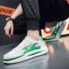 Youth Men's Hot Casual Platform Sneakers Man - Breathable Non-Slip PU Leather Shoes with Wear-Resistant Rubber Sole Viatu vya Kiume, Trendy Style for Student Campus & Urban Street