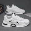 Hot Fashion Casual Sneakers Man - White Non-Slip Wear-Resistant & Waterproof Rubber Sole Dad Shoes Viatu vya Kiume, Versatile Sporty Lace-Up for Urban Street Style - 4 Hot Fashion Casual Sneakers Man - White Non-Slip Wear-Resistant & Waterproof Rubber Sole Dad Shoes Viatu vya Kiume, Versatile Sporty Lace-Up for Urban Street Style