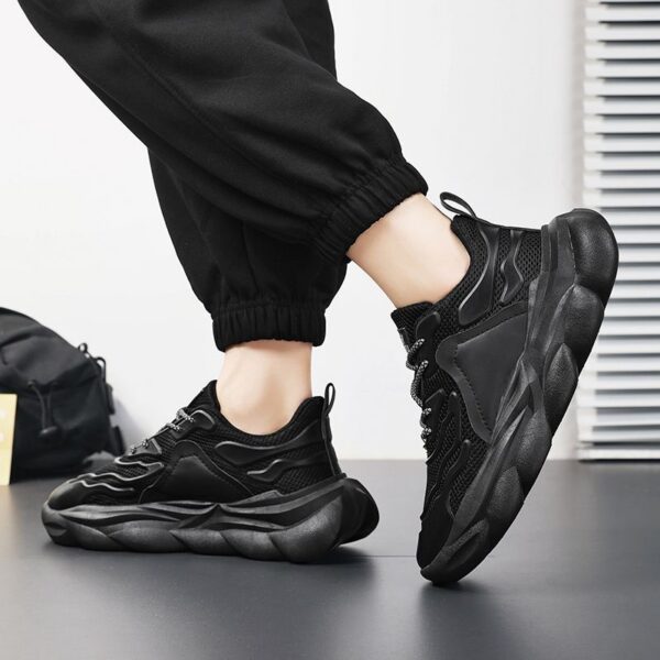 Hot Fashion Casual Sneakers Man - Breathable Non-Slip PU Leather & Mesh Shoes Viatu vya Kiume with Wear-Resistant Rubber Sole, Lace-Up for Urban Street Style