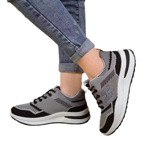 Women's Flyknit Running Shoes - Breathable Mesh Casual Athletic Sneakers with Cushioned Insole, Non-Slip Sole for Gym and Outdoor Activities, Fashion Lightweight Walking Shoes (FBK delivery 2-6 days)