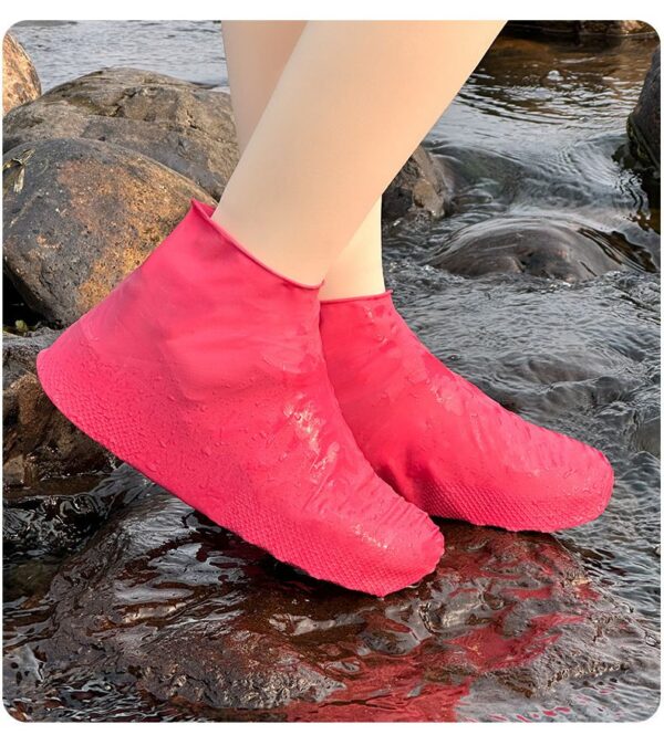 【2 Pairs】African Monsoon Essentials: 2.8mm Latex Overboots - Mud-Proof Rain Shoe Covers with 7-Level Anti-Slip Grip for Nairobi Flood Zones, Heavy-Duty Toe Armor in Vibrant Colors(FBK)(discount)