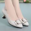 Women's 5CM Cortical Work Pumps - Office-Ready Wineglass Heel Shoes with Round Toe & Cushioned Insole for Nairobi Businesswomen, Orthopedic Design in Premium Black Soft Leather