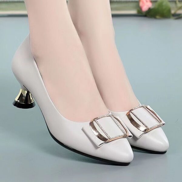 Women's 5CM Cortical Work Pumps - Office-Ready Wineglass Heel Shoes with Round Toe & Cushioned Insole for Nairobi Businesswomen, Orthopedic Design in Premium Black Soft Leather
