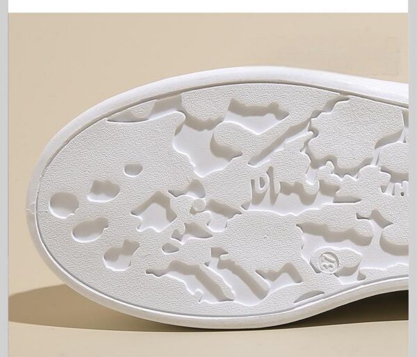 Women's White Platform Sneakers - Breathable Casual Shoes for Students, Trendy Korean Style Loafer with Height Increasing Comfort